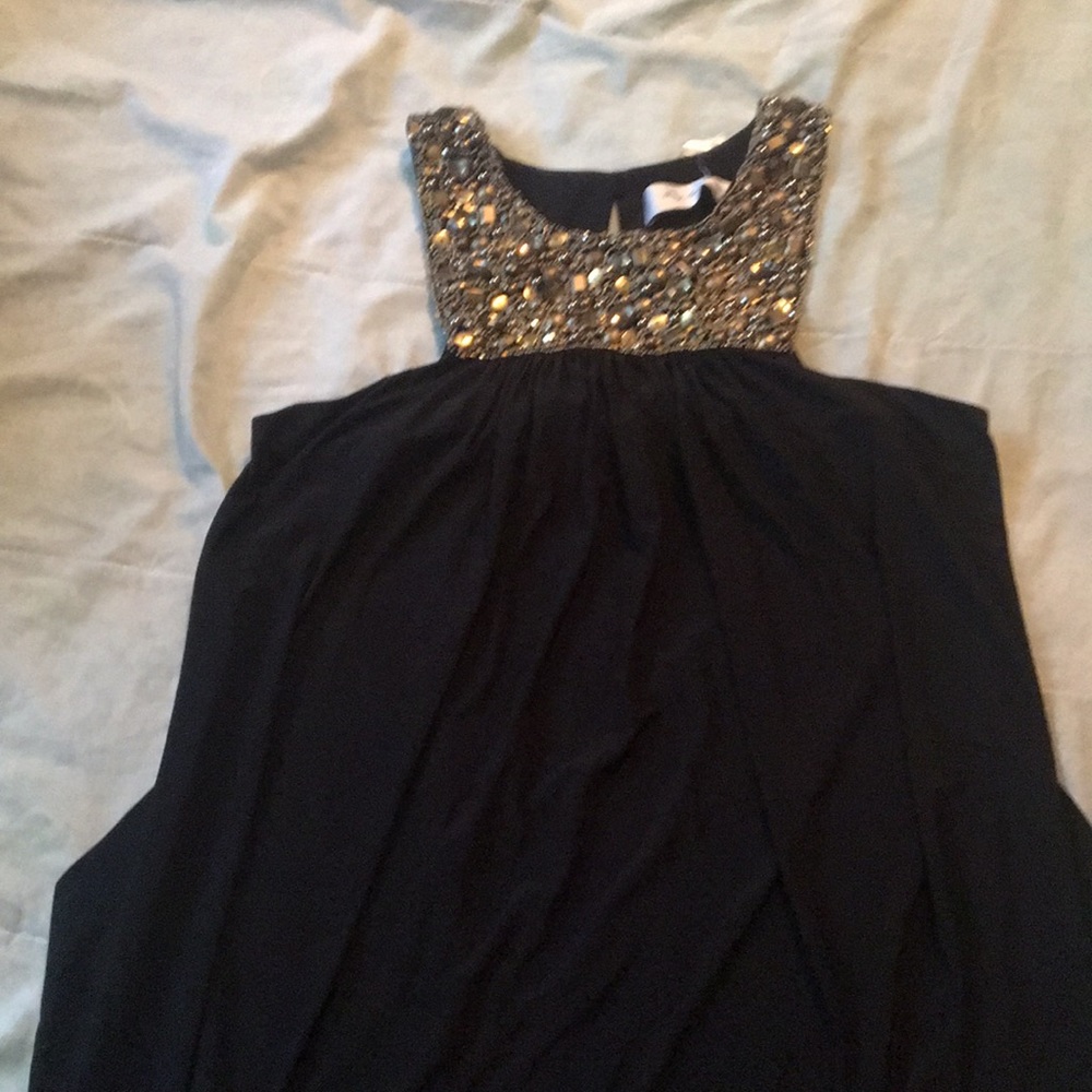 Tbags maxi dress with beaded collar